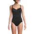 Women's Slender Suit Shine Pleated Tummy Control Chlorine Resistant X-back One Piece Swimsuit, Front
