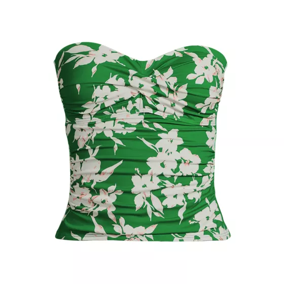Women's Chlorine Resistant Bandeau Tankini Swimsuit Top - primary