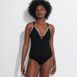 Women's Crochet Stitch Plunge V-Neck Tankini Top, Front