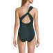 Women's Shine Shirred One Shoulder High Leg One Piece Swimsuit, Back