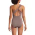 Women's Shine Shirred One Shoulder High Leg One Piece Swimsuit, Back