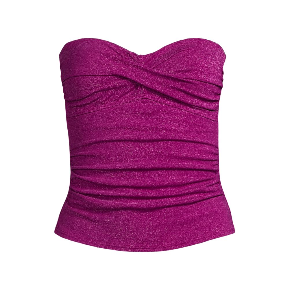 Women's Shine Wrap Bandeau Tankini Swimsuit Top | Lands' End