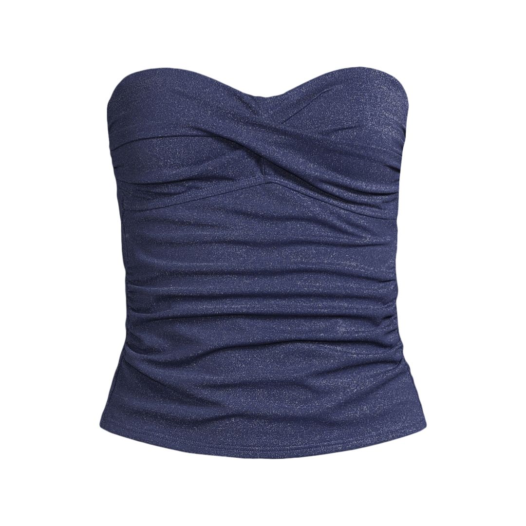 Women's Shine Wrap Bandeau Tankini Swimsuit Top