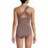Women's Chlorine Resistant Shine Shirred One Shoulder Tankini Swimsuit Top, Back