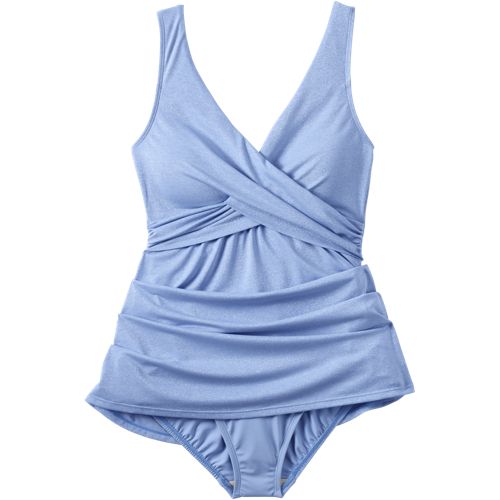 Women's Slender Suit Shine Wrap Swim Dress Swimsuit, alternative image