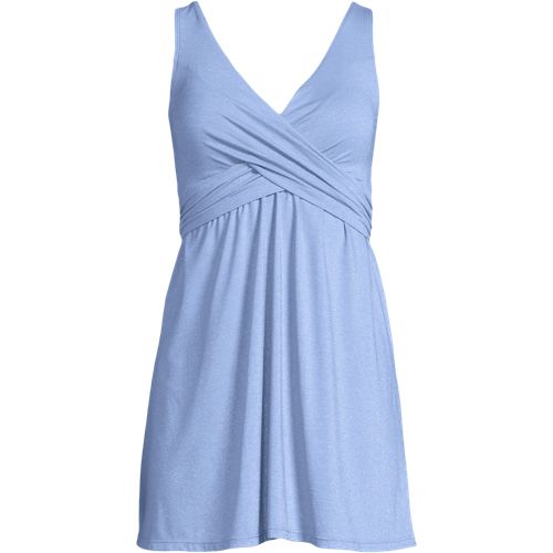 Women's Slender Suit Shine Wrap Swim Dress Swimsuit, Front
