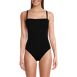 Women's Chlorine Resistant Bandeau High Leg Strappy One Piece Swimsuit , alternative image