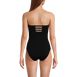 Women's Chlorine Resistant Bandeau High Leg Strappy One Piece Swimsuit , Back