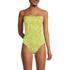 Women's Chlorine Resistant Bandeau High Leg Strappy One Piece Swimsuit , Front