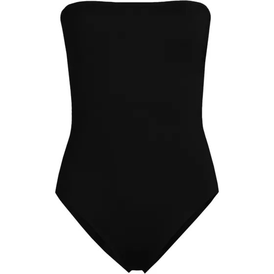 Women's Chlorine Resistant Bandeau High Leg Strappy One Piece Swimsuit - primary
