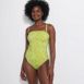 Women's Chlorine Resistant Bandeau High Leg Strappy One Piece Swimsuit , alternative image