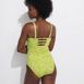 Women's Chlorine Resistant Bandeau High Leg Strappy One Piece Swimsuit , Back