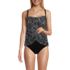 Women's Chlorine Resistant Mesh Bandeau High Leg Fauxkini One Piece Swimsuit, alternative image