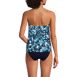 Women's Chlorine Resistant Mesh Bandeau High Leg Fauxkini One Piece Swimsuit, Back