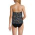 Women's Chlorine Resistant Mesh Bandeau High Leg Fauxkini One Piece Swimsuit, Back