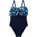 Women's Chlorine Resistant Mesh Bandeau High Leg Fauxkini One Piece Swimsuit, alternative image