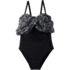 Women's Chlorine Resistant Mesh Bandeau High Leg Fauxkini One Piece Swimsuit, alternative image