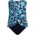 Women's Chlorine Resistant Mesh Bandeau High Leg Fauxkini One Piece Swimsuit, Front