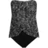 Women's Chlorine Resistant Mesh Bandeau High Leg Fauxkini One Piece Swimsuit, Front