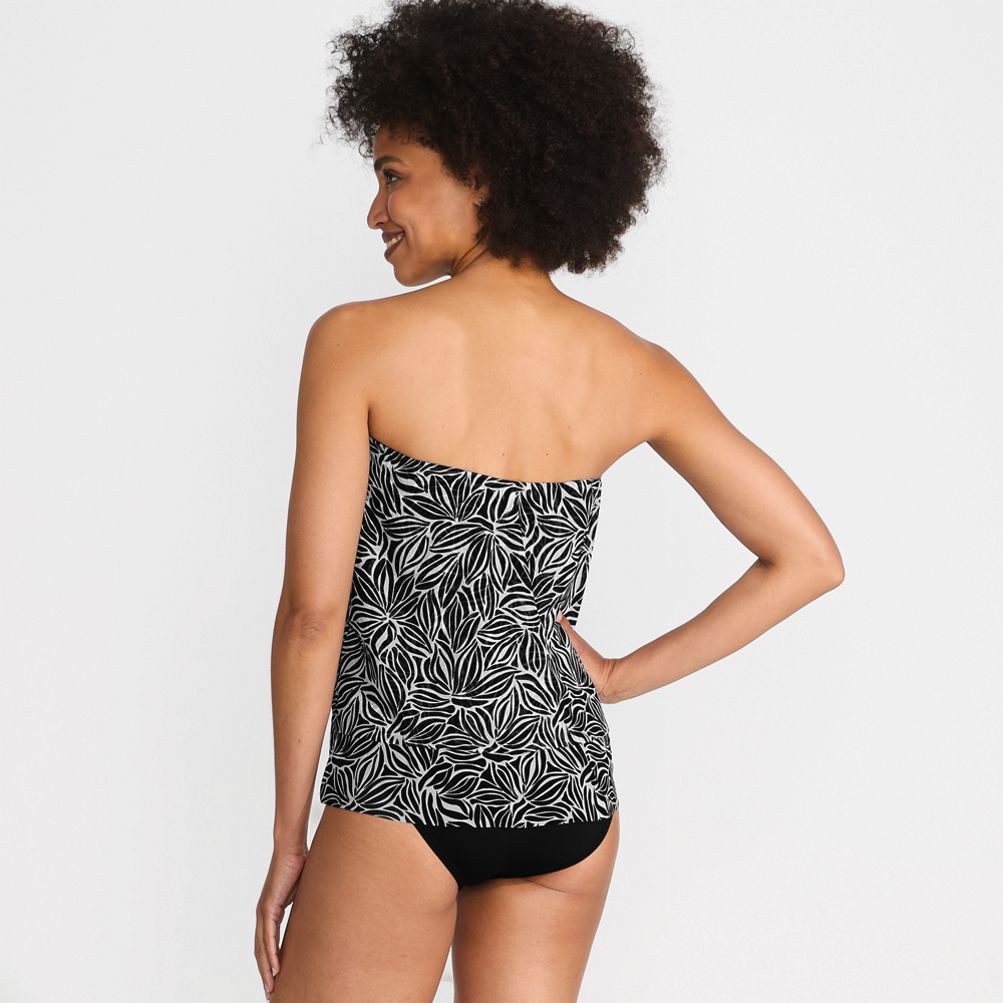Women's Chlorine Resistant Mesh Bandeau High Leg Fauxkini