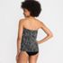 Women's Chlorine Resistant Mesh Bandeau High Leg Fauxkini One Piece Swimsuit, Back