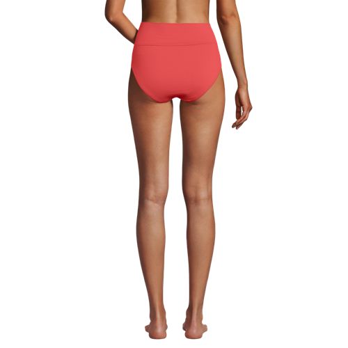  Lands' End Bikinihose Zum Umschlagen, High Waist, Damen, Größe:46 Regular, Orange, Nylon-mischung, By Lands' End 