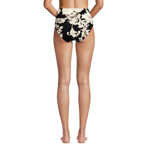  Lands' End Bikinihose Zum Umschlagen, High Waist, Damen, Größe:36 Regular, Schwarz, Nylon-mischung, By Lands' End 