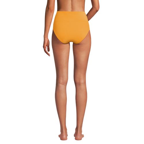  Lands' End Bikinihose Zum Umschlagen, High Waist, Damen, Größe:48 Regular, Orange, Nylon-mischung, By Lands' End 
