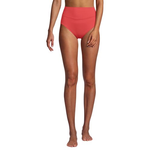  Lands' End Bikinihose Zum Umschlagen, High Waist, Damen, Größe:46 Regular, Orange, Nylon-mischung, By Lands' End 