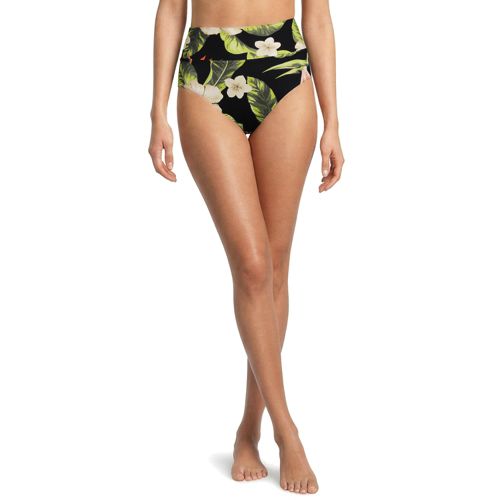  Lands' End Bikinihose Zum Umschlagen, High Waist, Damen, Größe:34 Regular, Schwarz, Nylon-mischung, By Lands' End 