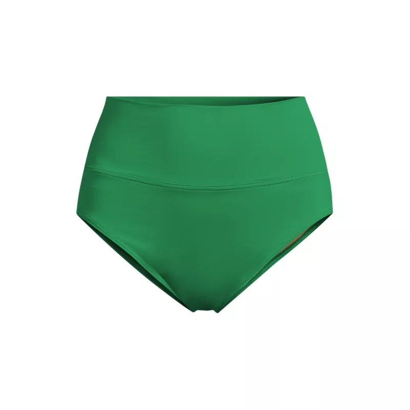 Women's Plus Size Pinchless High Waisted Bikini Bottoms, Front