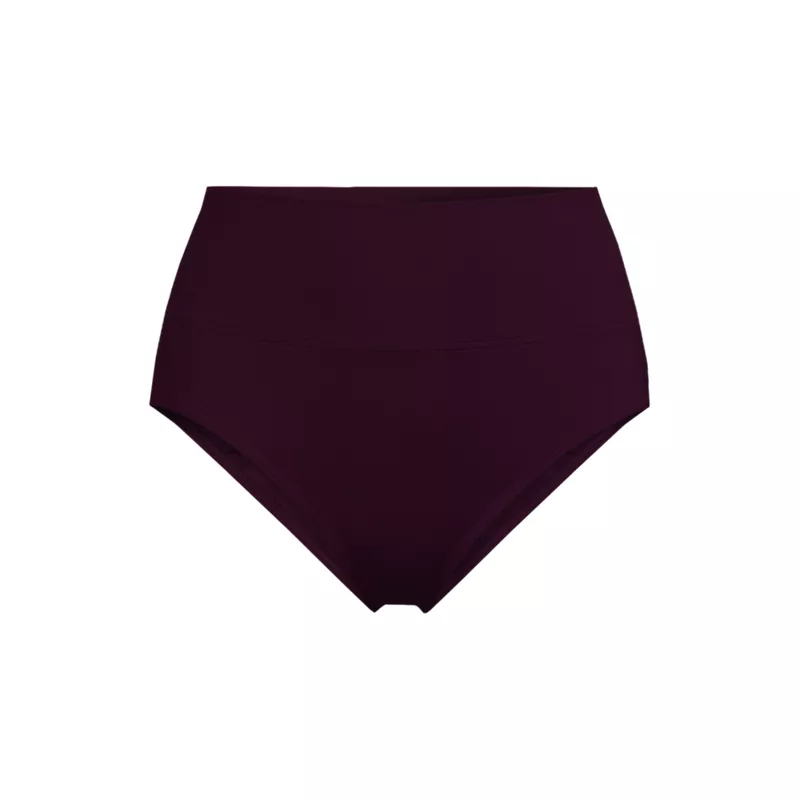 Women's Petite Pinchless High Waisted Bikini Bottoms, Front