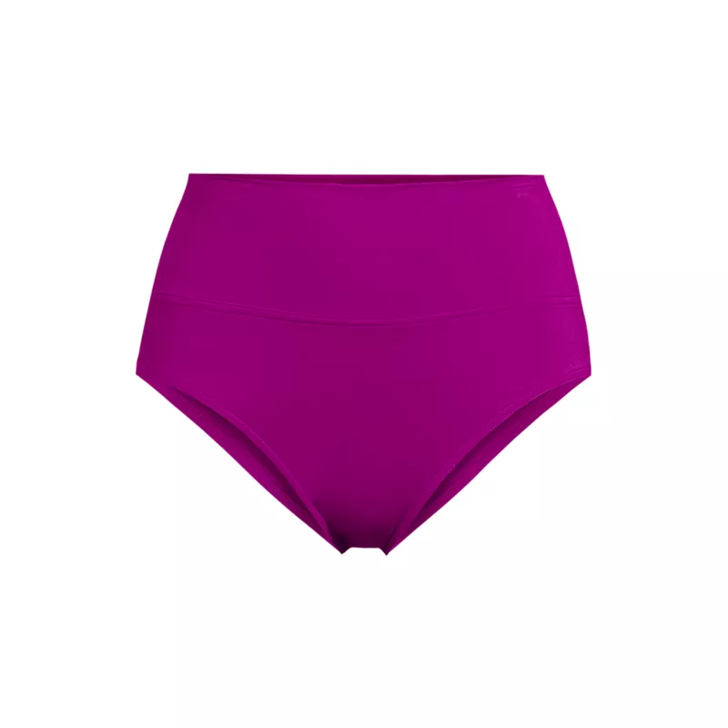 Women's Plus Size Pinchless High Waisted Bikini Bottoms, Front