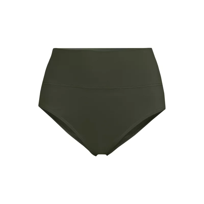 Women's Petite Pinchless High Waisted Bikini Bottoms, Front