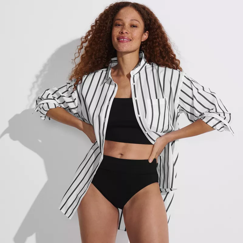 Women's Petite Pinchless High Waisted Bikini Bottoms, alternative image