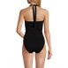 Women's Chlorine Resistant Halter Tankini Swimsuit Top and High Leg High Waisted Bottoms 2 Piece Set, Back