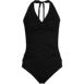 Women's Chlorine Resistant Halter Tankini Swimsuit Top and High Leg High Waisted Bottoms 2 Piece Set, Front