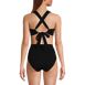 Women's Chlorine Resistant V-neck Midkini Swimsuit Top and High Leg High Waisted Bottoms 2 Piece Set, Back