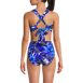 Women's Chlorine Resistant V-neck Midkini Swimsuit Top and High Leg High Waisted Bottoms 2 Piece Set, Back