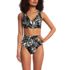 Women's V-Neck Bikini and High Waisted Bottom Swimsuit Set, Front