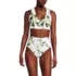 Women's V-Neck Bikini and High Waisted Bottom Swimsuit Set, Front