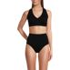 Women's Chlorine Resistant V-neck Midkini Swimsuit Top and High Leg High Waisted Bottoms 2 Piece Set, Front