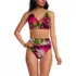 Women's V-Neck Bikini and High Waisted Bottom Swimsuit Set, Front