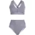 Women's V-Neck Bikini and High Waisted Bottom Swimsuit Set, Front