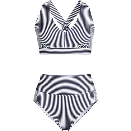 Women's V-Neck Tankini and High Waisted Bottom Swimsuit Set - primary