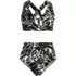 Women's Plus Size V-Neck Bikini and High Waisted Bottom Swimsuit Set, Front