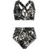 Women's V-Neck Bikini and High Waisted Bottom Swimsuit Set, Front