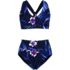 Women's V-Neck Bikini and High Waisted Bottom Swimsuit Set, Front