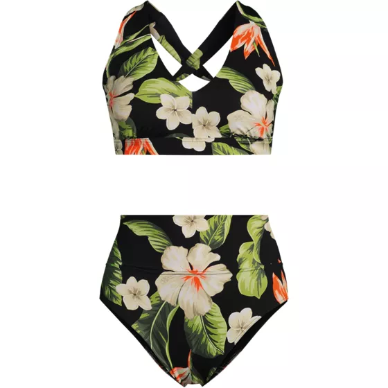 Women's V-neck Bikini and High Waisted Bottom Swimsuit Set - primary