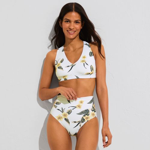 Women's V-Neck Tankini and High Waisted Bottom Swimsuit Set
